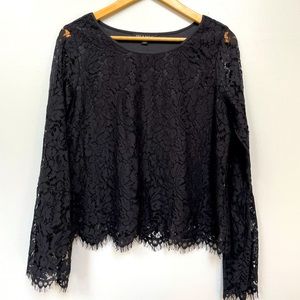NWT Black Lace Long Sleeve Top